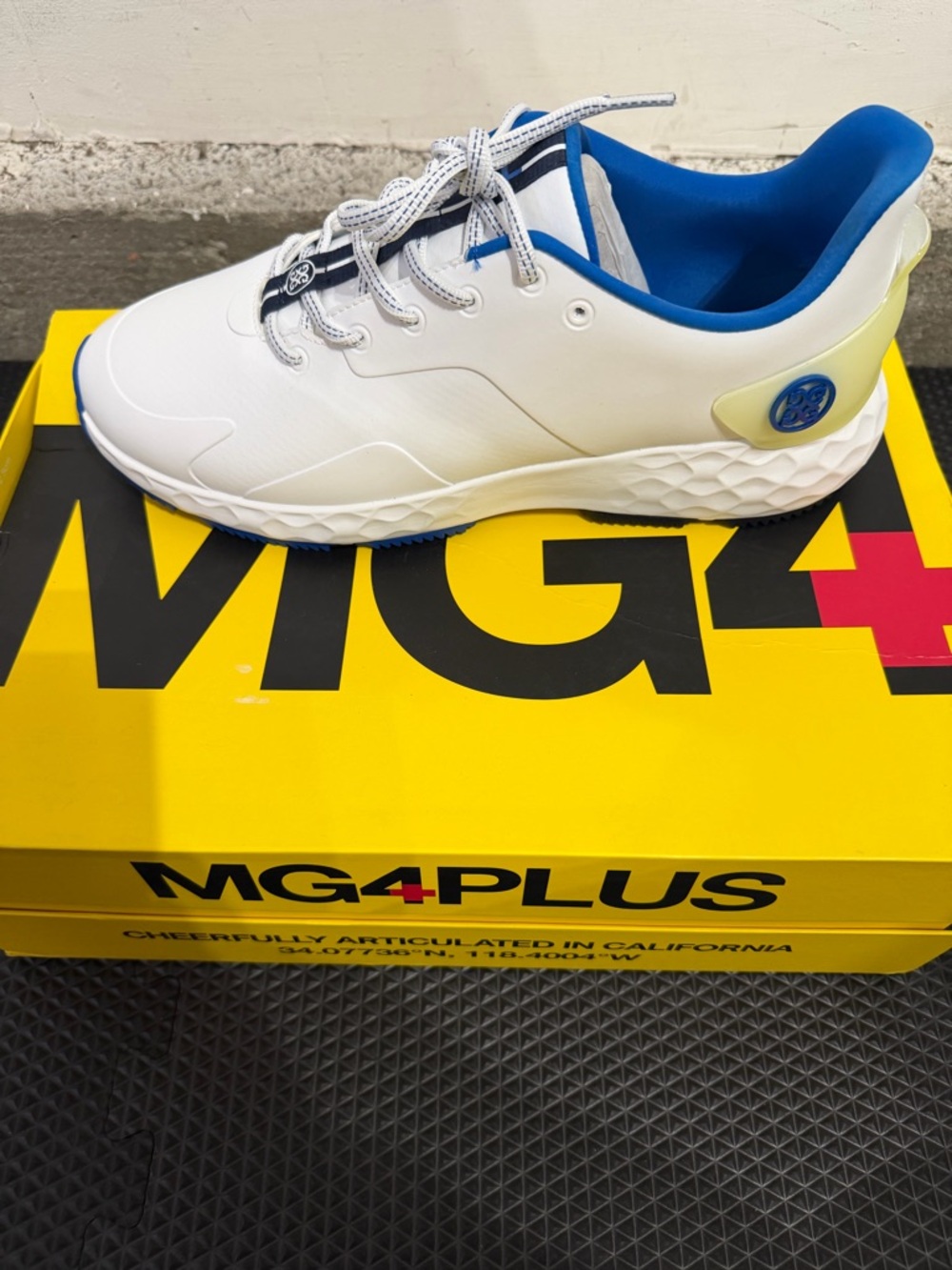 G/FORE White & Blue G Fore MG4+ Golf Shoe Size 11M